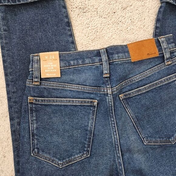 NWT Madewell | Slim Boyjean High Rise Medium Denim Jean, Womens 24 - Picture 5 of 7